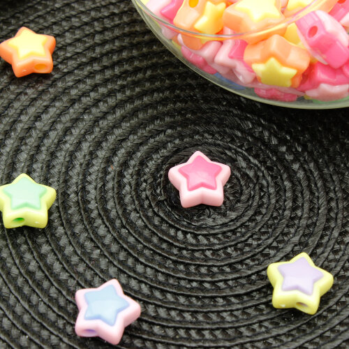 Pastel Renkli Yıldız Boncuk 17 mm (500 Adet) - Toptanalim (1)