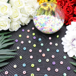 Pastel Renkli Yuvarlak Boncuk 9 mm (500 Adet) - 1
