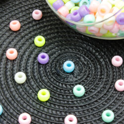Pastel Renkli Yuvarlak Boncuk 9 mm (500 Adet) - 2