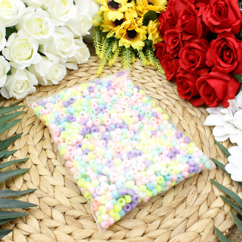Pastel Renkli Yuvarlak Boncuk 9 mm (500 Adet) - 3