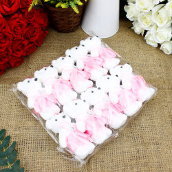 Pembe Elbiseli Gelin Strafor Buket Ayıcık 12CM 10'lu paket - 2
