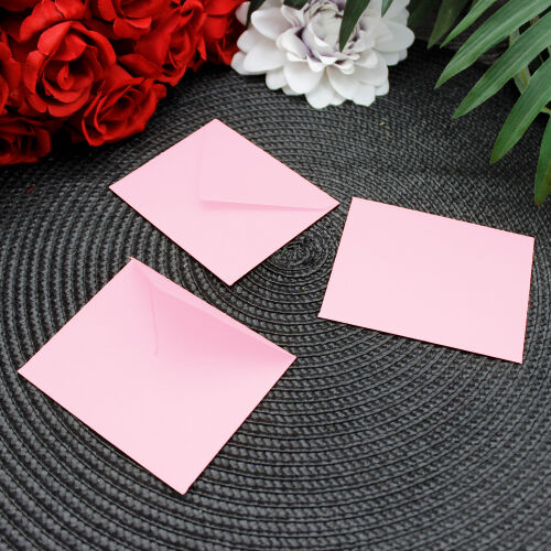 Pembe Zarf 100'lü Paket - Kare Dekor
