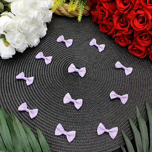 Puantiyeli Grogren Fiyonk 4 cm Lila - Toptanalim