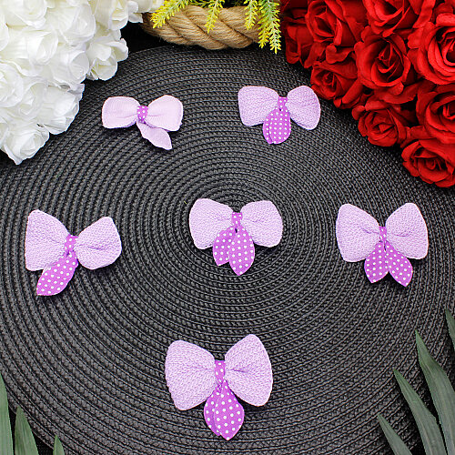 Puantiyeli Örgü Fiyonk 6 CM Lila - Toptanalim