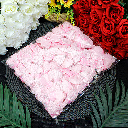 Puantiyeli Örgü Fiyonk 6 cm Pembe - 3