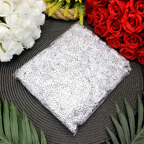 Puantiyeli Saten Fiyonk 4 cm Beyaz - 3