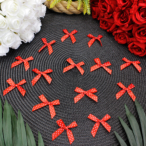 Puantiyeli Saten Fiyonk 4 cm Kırmızı - Toptanalim