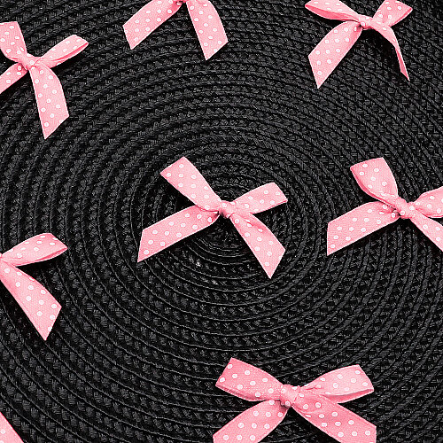 Puantiyeli Saten Fiyonk 4 cm Pembe - Toptanalim (1)