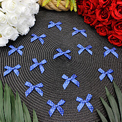 Puantiyeli Saten Fiyonk 4 cm Saks Mavisi - 1