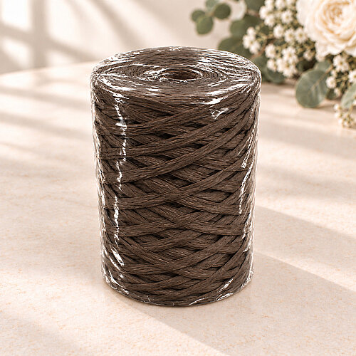 Rafya İp 200 gr Bobin Kahverengi - 4
