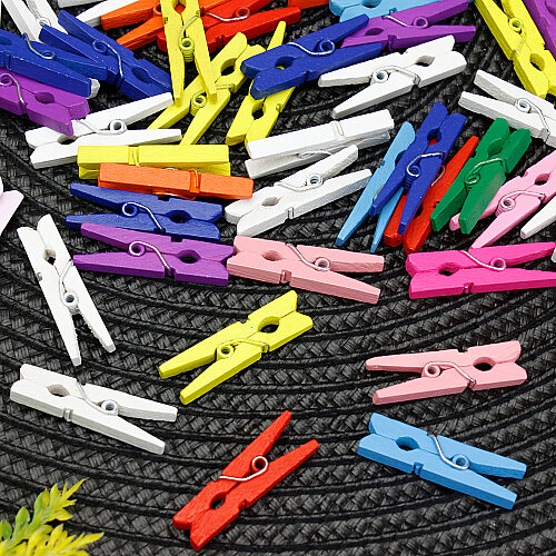  Renkli Ahşap Mandal 3 cm (50’li Paket) - Toptanalim