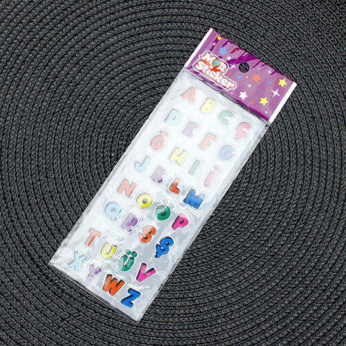 Renkli Alfabe Sticker - Kare Dekor