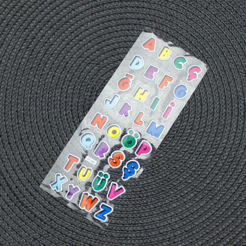 Renkli Alfabe Sticker - Kare Dekor (1)