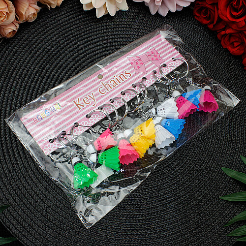 Renkli, Badminton, Anahtarlık, 2x3,5 cm, 12’Li, Paket - 5