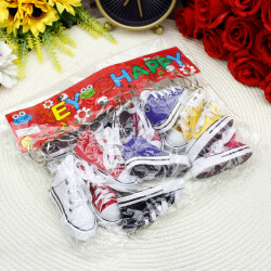 Renkli Ekose Ayakkabı Anahtarlık 12'li Paket - 3