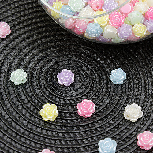 Renkli Gül Boncuk 12,3 mm (500 gr) - Toptanalim (1)