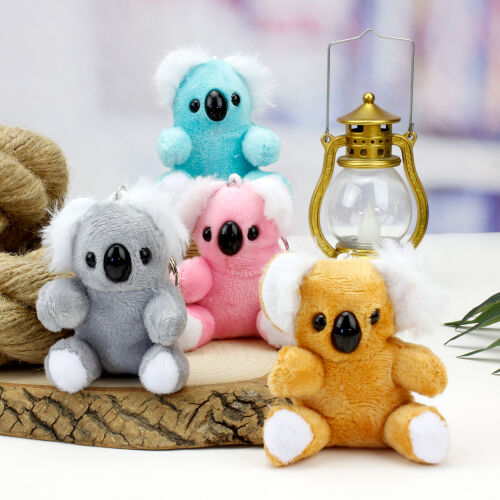 Renkli Koala Peluş Anahtarlık 12'li Paket - Kare Dekor