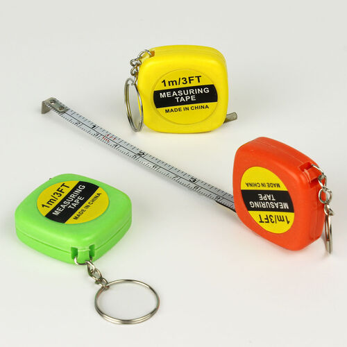 Renkli Mini Metre Anahtarlık 12'li Paket - 1