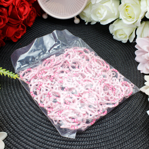 Renkli Puantiyeli Kedi Çanta Charm Aksesuar Pembe - 3