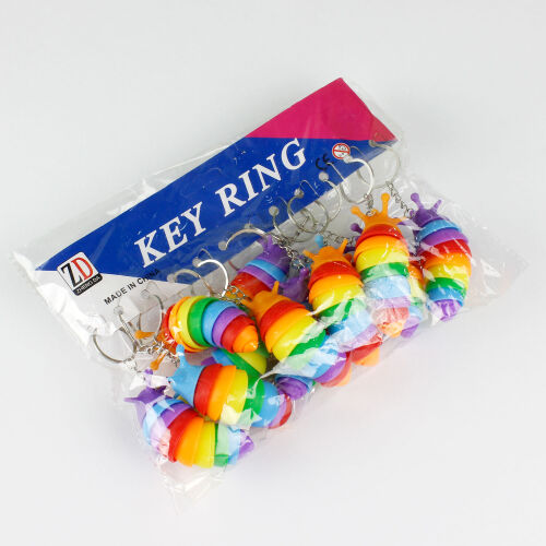Renkli Tırtıl Anahtarlık 12'Li Paket - 5