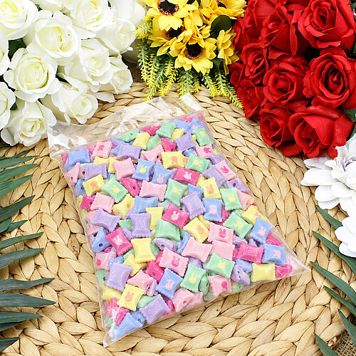 Renkli Tavşan Desenli Şeker Boncuk 17x21 mm (500 gr) - 3
