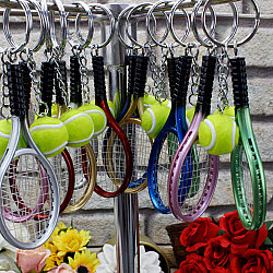 Renkli Tenis Raketi ve Top Anahtarlık 12’li Paket - 1