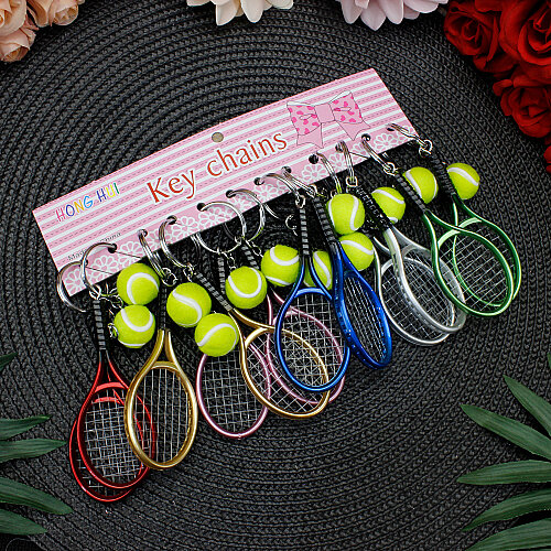 Renkli Tenis Raketi ve Top Anahtarlık 12’li Paket - 4