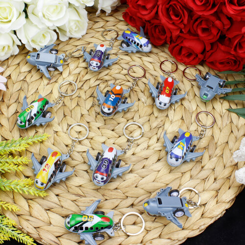 Renkli Uçak Tasarım Anahtarlık – 12’li Paket - Toptanalim (1)