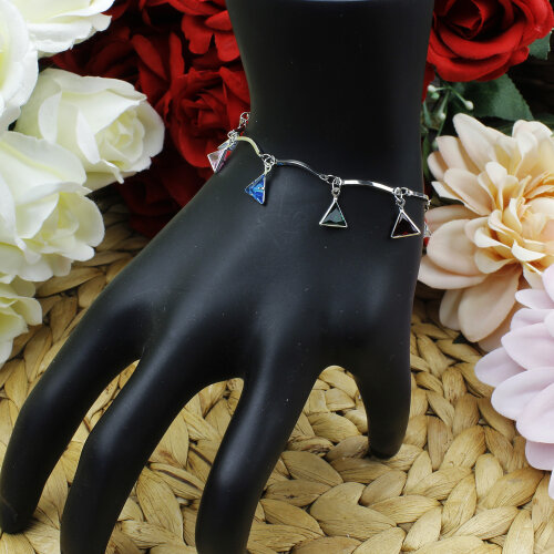 Renkli Üçgen Taşlı Zirkon Bileklik - Toptanalim
