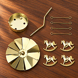 Sallanan At Figürlü Isı ile Dönen Metal Tealight Mumluk Gold - 3