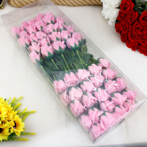 Saplı Yapraklı Kokulu Sabun Gül Pembe 50’li Paket - 3