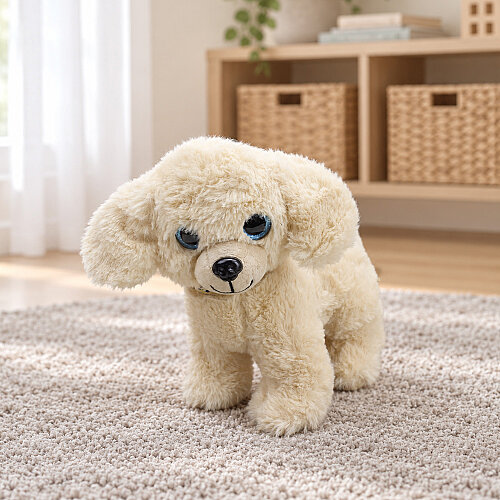 Sarkık Kulaklı Sevimli Peluş Köpek Krem 22 cm - Toptanalim