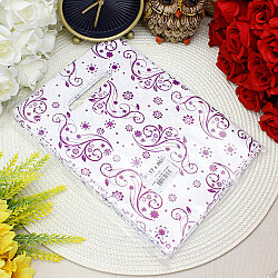 Sarmaşık Desenli Hediyelik El Geçme Poşeti Beyaz Mor 17x25 cm 50’li Paket - 2