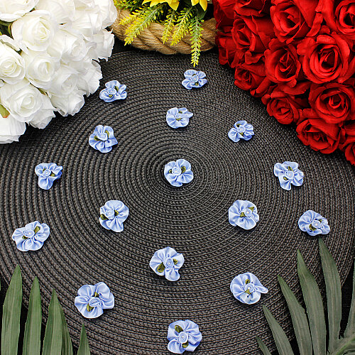 Saten Gül Fiyonk 3 cm Açık Mavi - Toptanalim