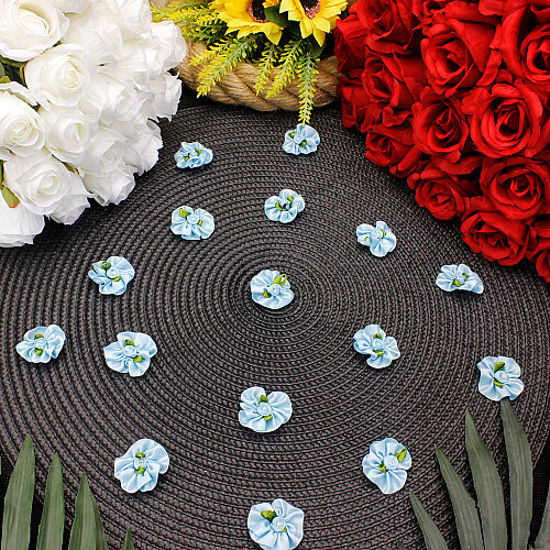 Saten Gül Fiyonk 3 cm Bebe Mavisi - Toptanalim