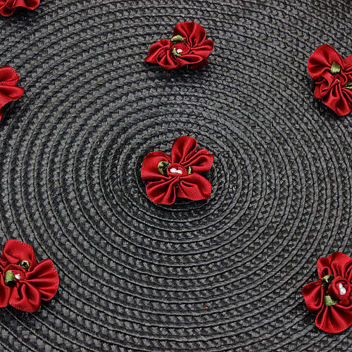 Saten Gül Fiyonk 3 cm Bordo - Toptanalim (1)