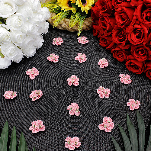Saten Gül Fiyonk 3 cm Pembe - Toptanalim
