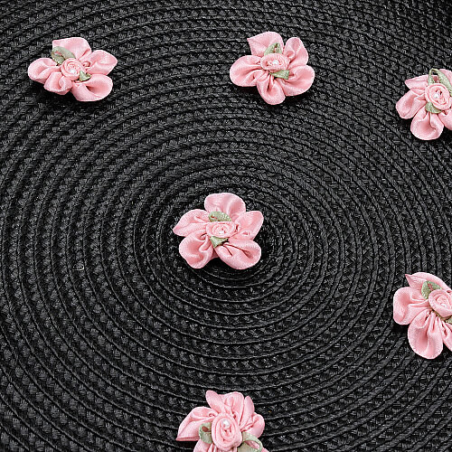 Saten Gül Fiyonk 3 cm Pembe - Toptanalim (1)