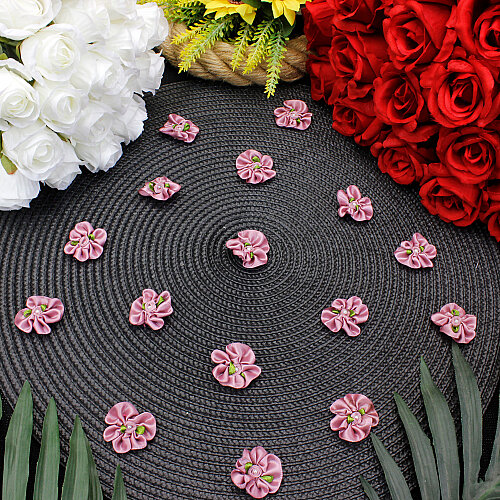Saten Gül Fiyonk 3 cm Pudra - Toptanalim