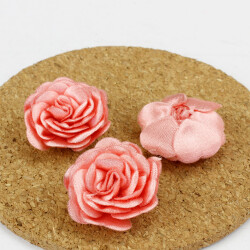 Saten Kumaş Katmerli Açık Pembe 3 Cm - 2