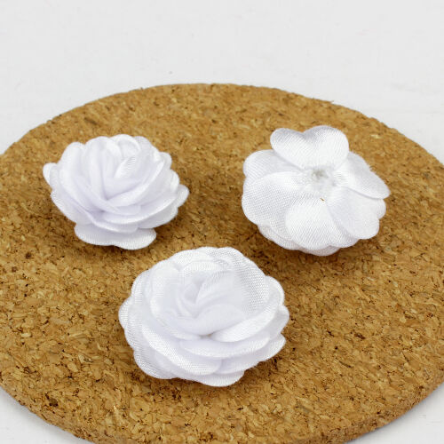 Saten Kumaş Katmerli Beyaz 3 Cm - Kare Dekor (1)