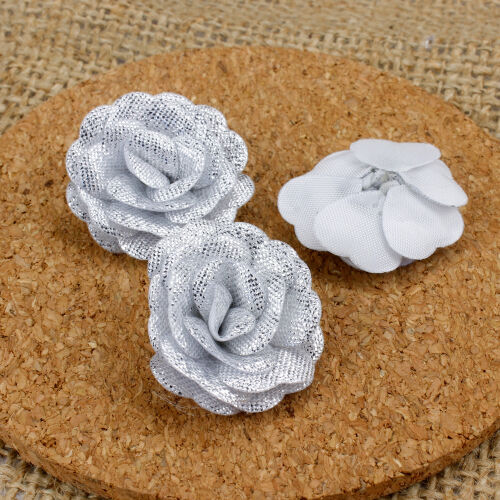Saten Kumaş Katmerli Parlak Beyaz 3 Cm - Kare Dekor (1)