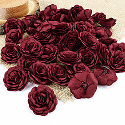 Saten Kumaş Katmerli Gül Bordo 3 cm - 1