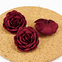 Saten Kumaş Katmerli Gül Bordo 3 cm - 2