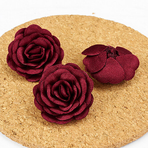 Saten Kumaş Katmerli Gül Bordo 3 cm - Toptanalim (1)