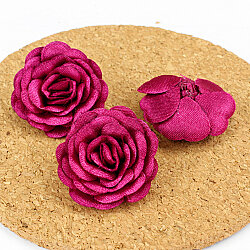 Saten Kumaş Katmerli Gül Fuşya 3 cm - 2