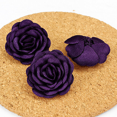 Saten Kumaş Katmerli Gül Mor 3 cm - Toptanalim (1)