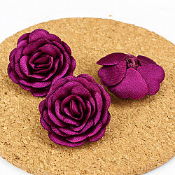 Saten Kumaş Katmerli Gül Mürdüm 3 cm - 2