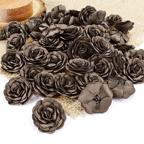Saten Kumaş Katmerli Gül Vizon 3 cm - Toptanalim