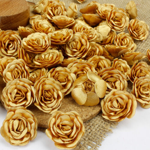 Saten Kumaş Katmerli Gold 3 Cm - Kare Dekor